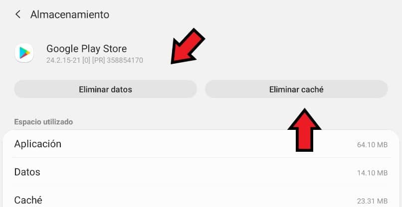 poista datan välimuistivirhe 444 Play Store