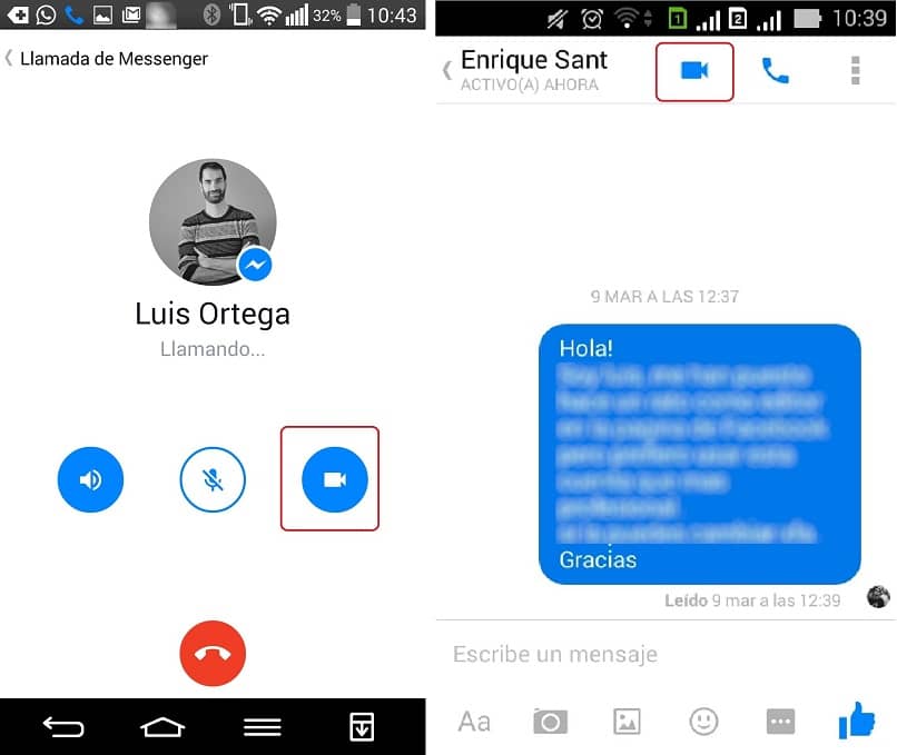 vaiheet videopuhelun soittamiseksi Messenger Lite -palvelussa