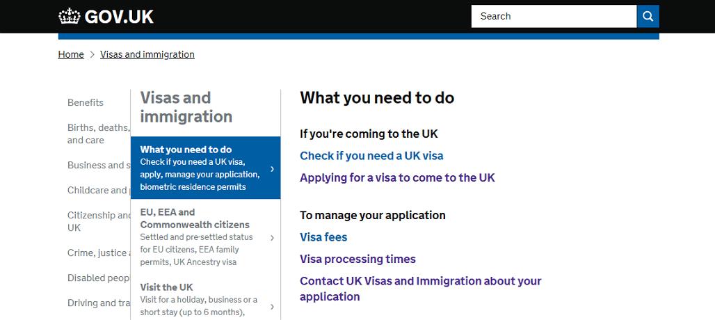 Yhdistyneen kuningaskunnan viisumin asema