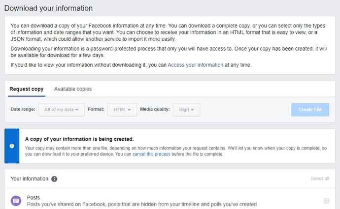 palauttaa poistetut Facebook-viestit