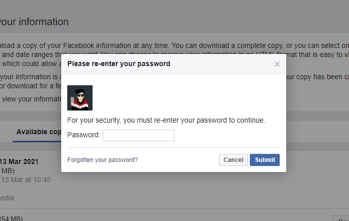 palauttaa poistetut Facebook-viestit