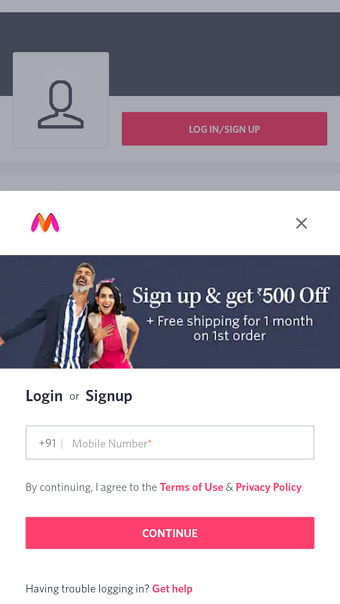 myntra viittauskoodi