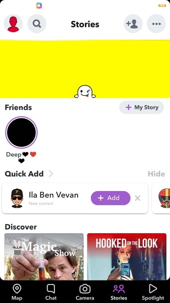 katsoa jonkun snapchat-tarinaa hänen tietämättään