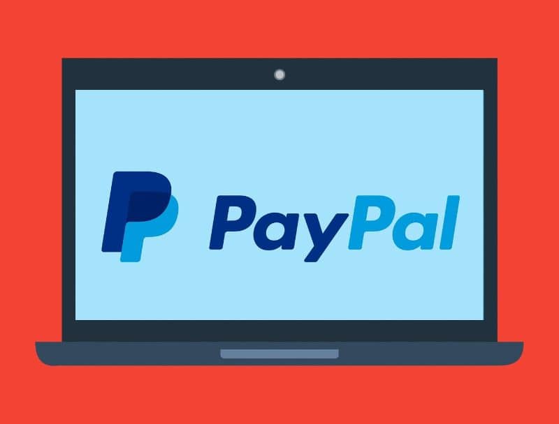 Lapto PayPal Fondo Rojo