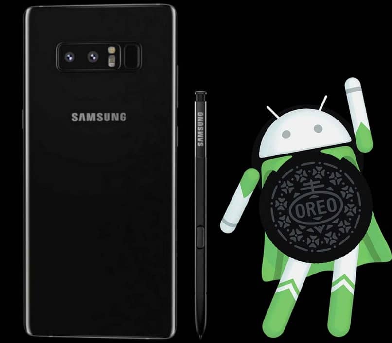 imagen fondo negro movil samsung galaxi android oreo