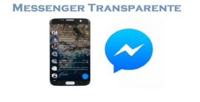 movil con messenger transparente y logo de messenger