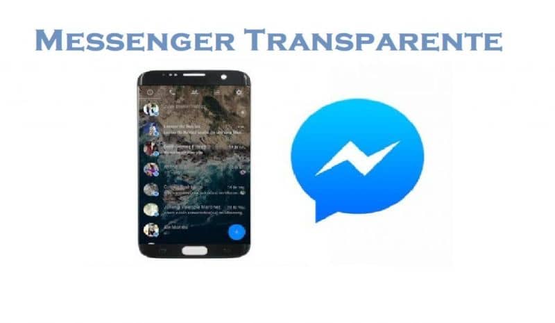 movil con messenger transparente y logo de messenger