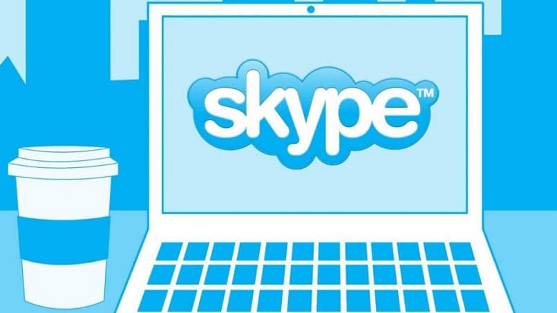 skype azul cafe laptop