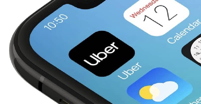 uber-sovellus matkapuhelimen valikossa