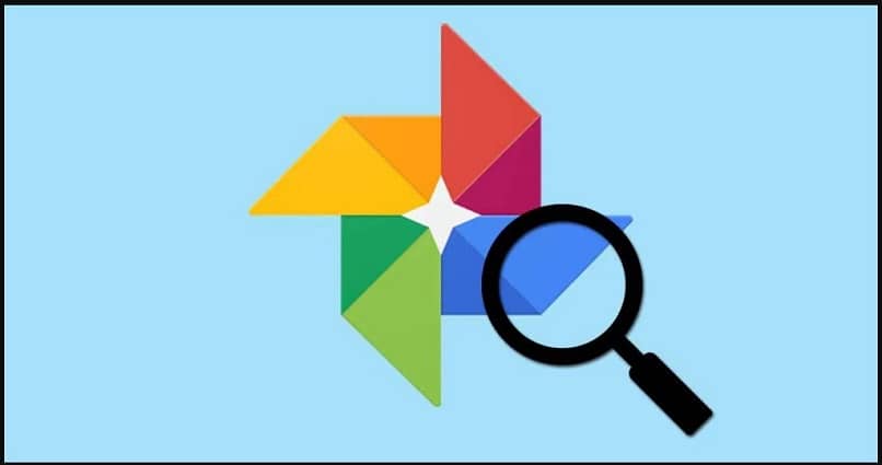 google photos logo suurennuslasilla