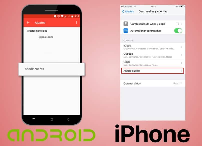 mobiili android iphone app gmail vaaleanpunainen tausta