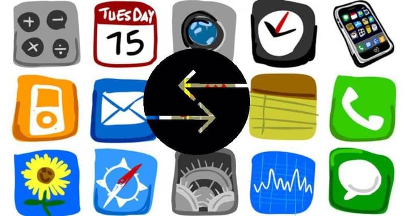 iphone apps piirrokset valkoinen tausta