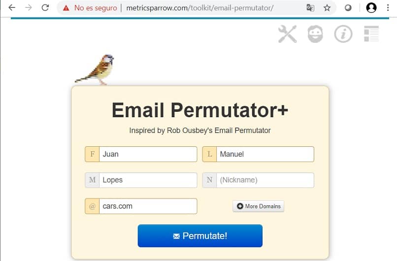 sähköpostin permutaattorigeneraattorin sähköpostit