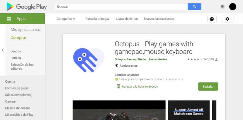 Lataa konsoli Androidista, Google Playsta