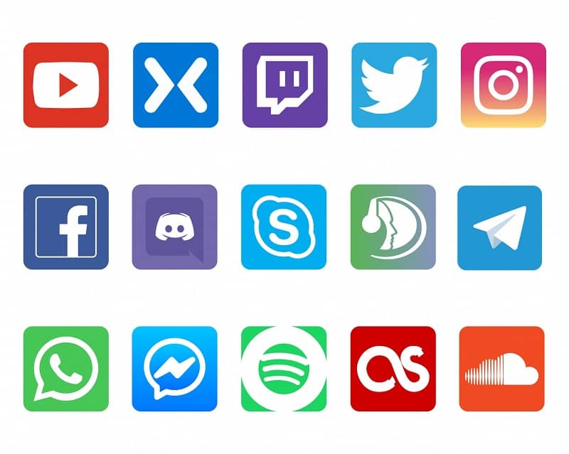 Diversos logos redes sociales populares