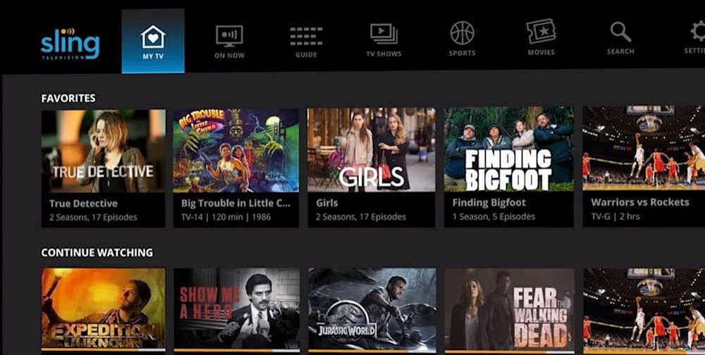 Kuinka katsella ilmaisia elokuvia ja TV-ohjelmia Sling TV: n avulla 1 Sling TV My TV