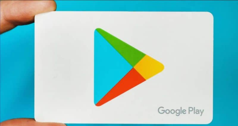 Tarjeta con logo Play Store