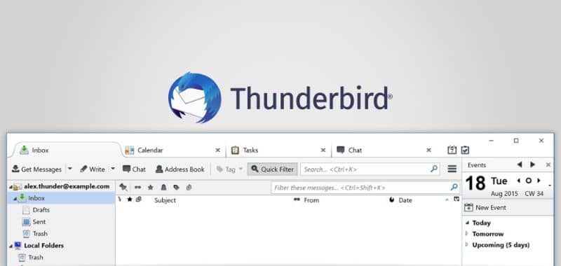 Thunderbird y ventanas abiertas