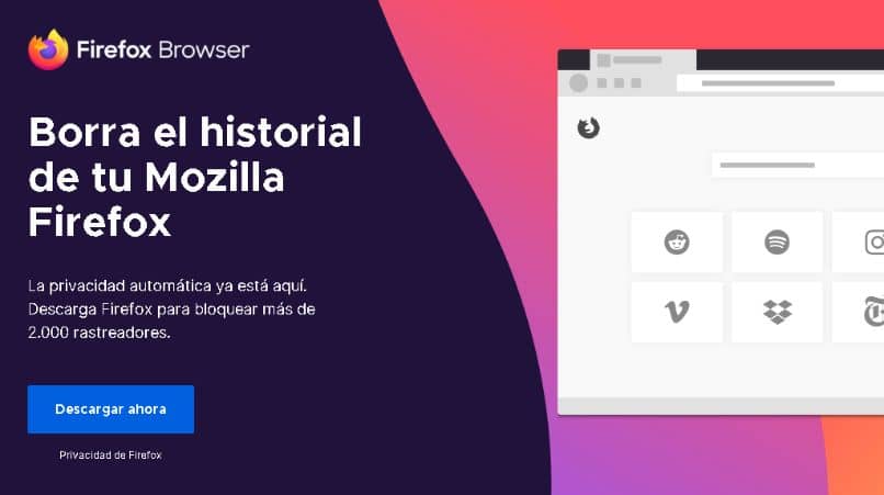 borra el historial de mozilla