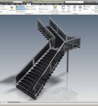diseno escalera 3d autocad