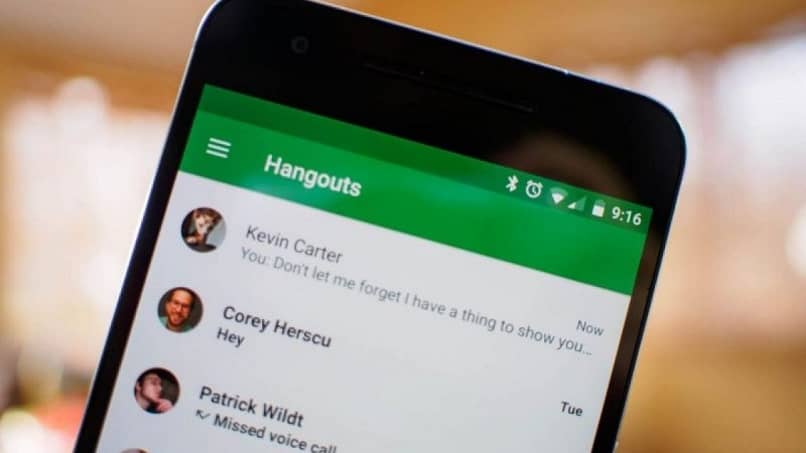 hangouts smartphone mensajeria