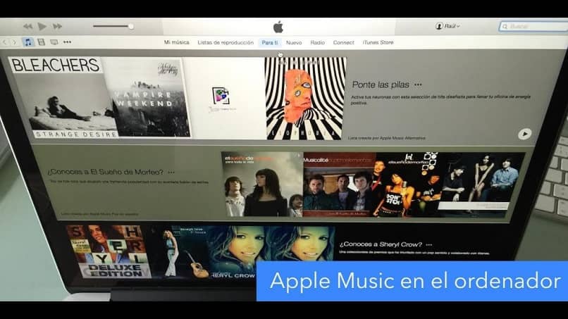 pantalla apple music pc escuchar
