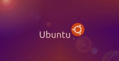 pantalla violeta logo ubuntu letras blancas icono naranja blanco