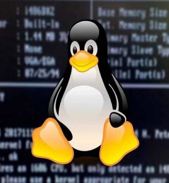 pinguino de linux con numeros de fondo