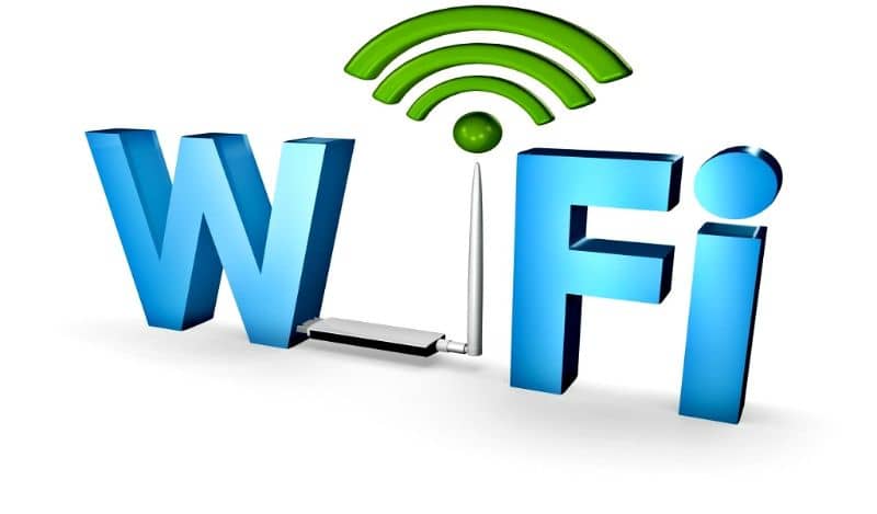 sininen ja vihreä wifi-logo reitittimellä