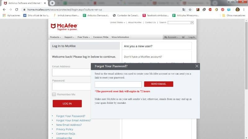 McAfee-virustorjunta verkkoselaimelta