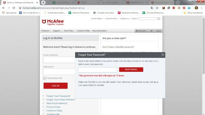 McAfee-virustorjunta verkkoselaimelta