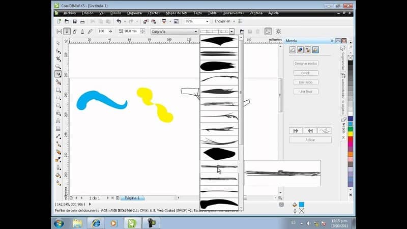 Lisää polku Corel Draw -taiteellisella medialla