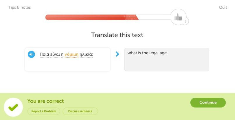 Duolingo-oppitunti venäjäksi