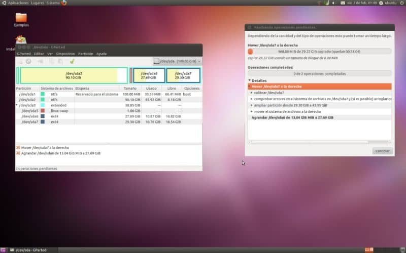 näytön osioiden koon muuttamiseksi Ubuntussa