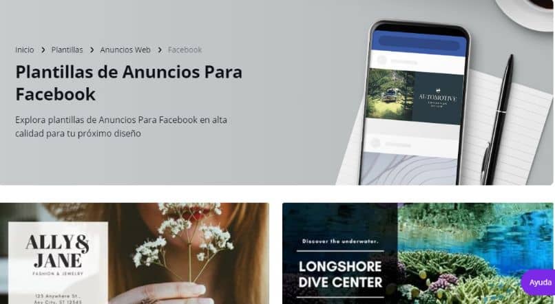 canva facebook -mainospohjat