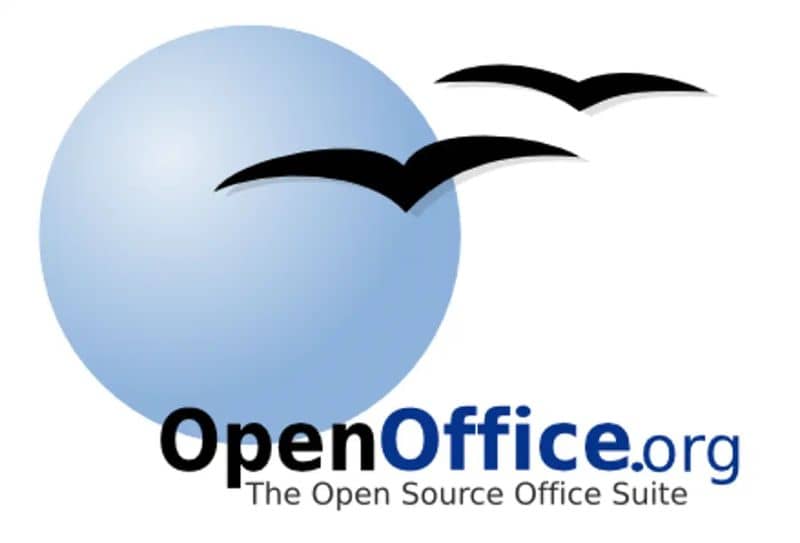 Vanha OpenOffice-logo valkoisella pohjalla