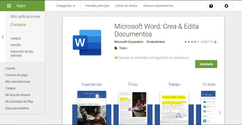 Microsoft Word Play -kauppa