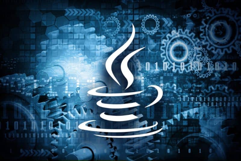 Java-logo algoritmitaustalla