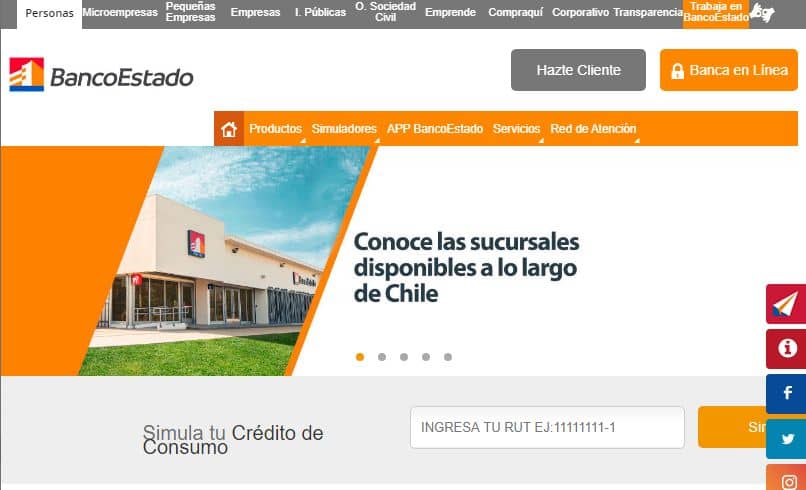 chilen valtionpankin verkkosivusto