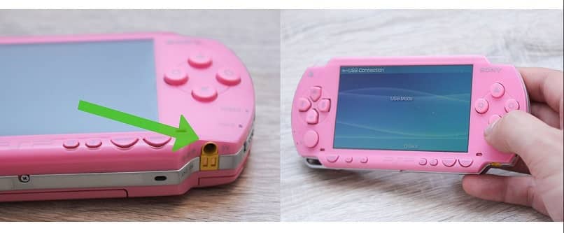 sony psps vaaleanpunainen väri ja sen liittimet