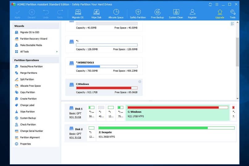 siirrä Windows-käyttöjärjestelmä AOMEI Partition Assistant Prosta