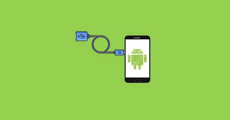 USB -kaapeli liimattu Android -älypuhelimeen