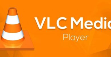 Logo de VLC con fondo naranja