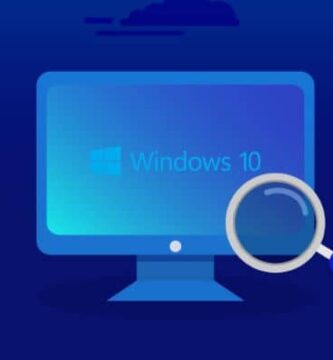 Windows 10 icono PC y lupa