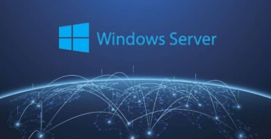 Windows server fondo azul