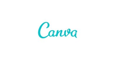 canva letras azules logo