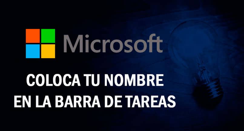 colocar tu nombre barra de tareas