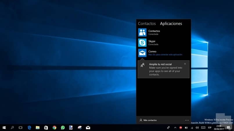 Kuinka poistaa yhteystietokuvake Windows 10: n tehtäväpalkista? (Esimerkki) 1 escritorio w10