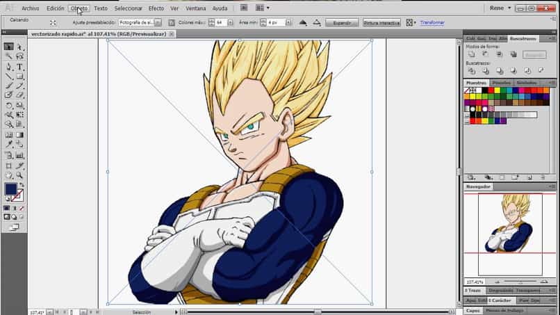 goku herramienta calco interactivo adobe ilustrator 13492