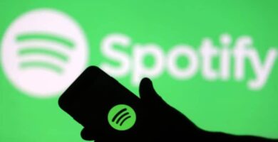 icono spotify verde silueta mano movil